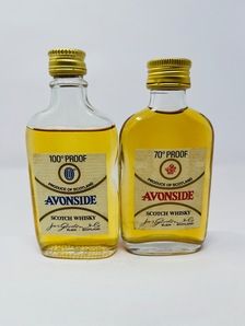 AVONSIDE 100% & 70% PROOF SCOTCH WHISKY MINIATURES