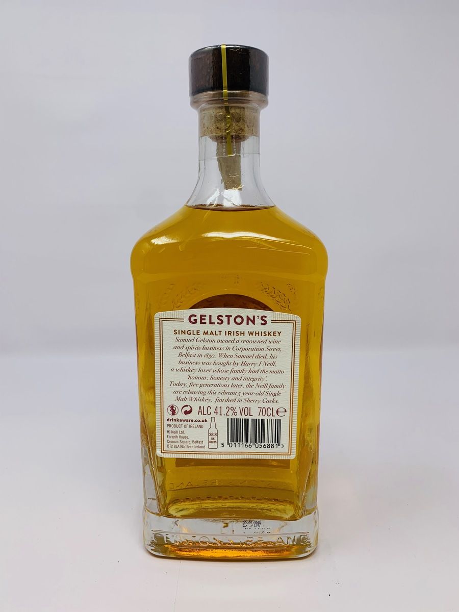 GELSTON'S 5 YEAR OLD SHERRY CASK IRISH WHISKEY