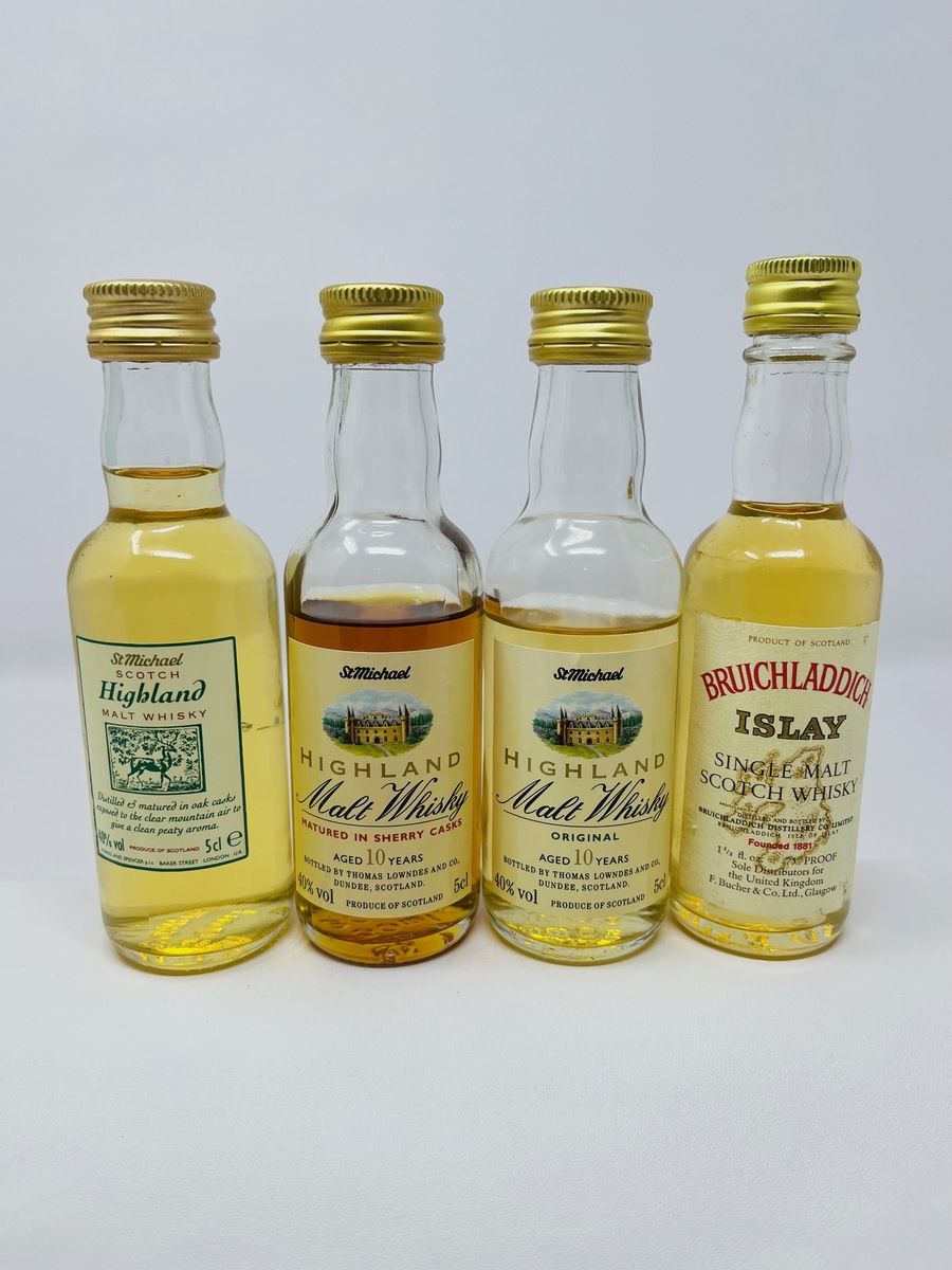 4 X WHISKY MINIATURES 