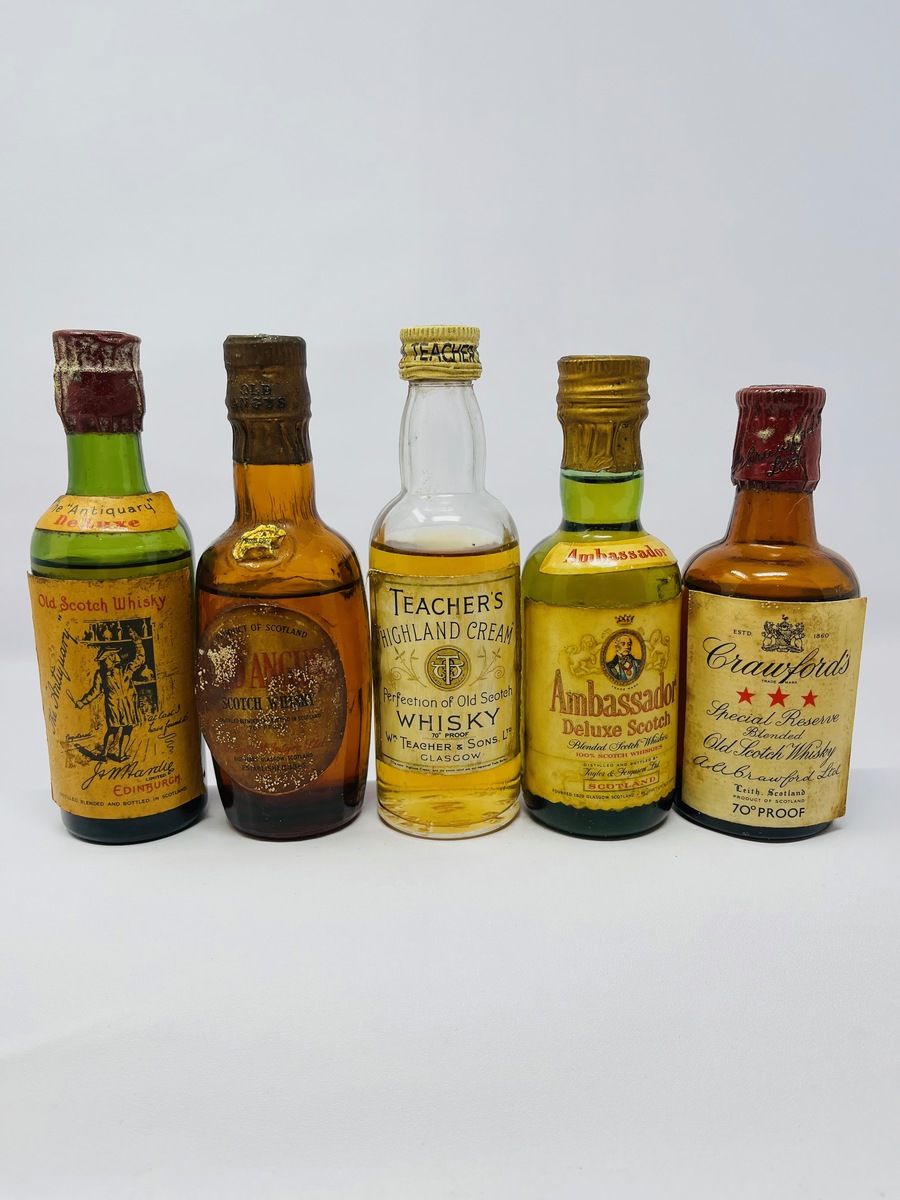 5 X WHISKY MINIATURES 