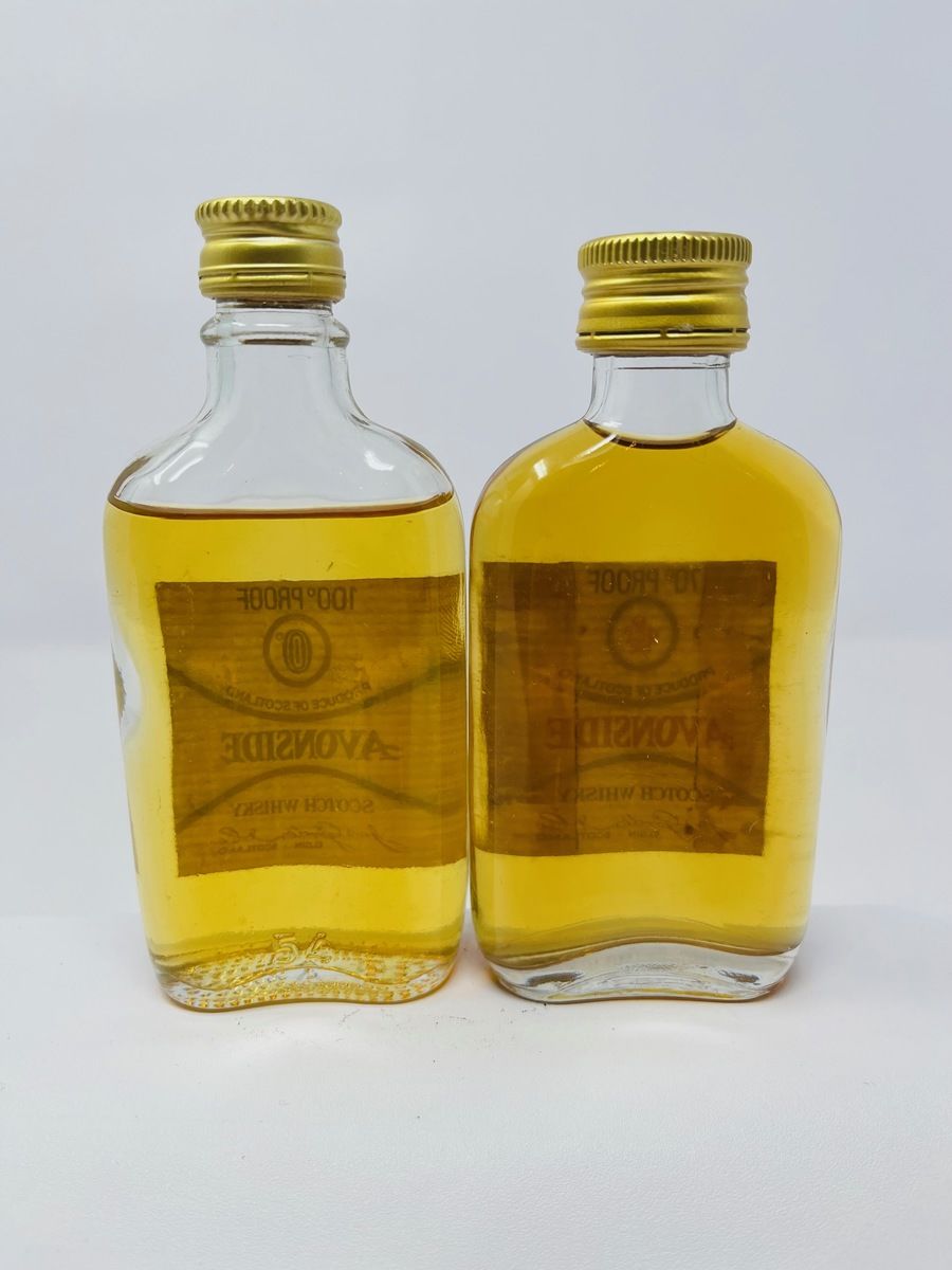 AVONSIDE 100% & 70% PROOF SCOTCH WHISKY MINIATURES