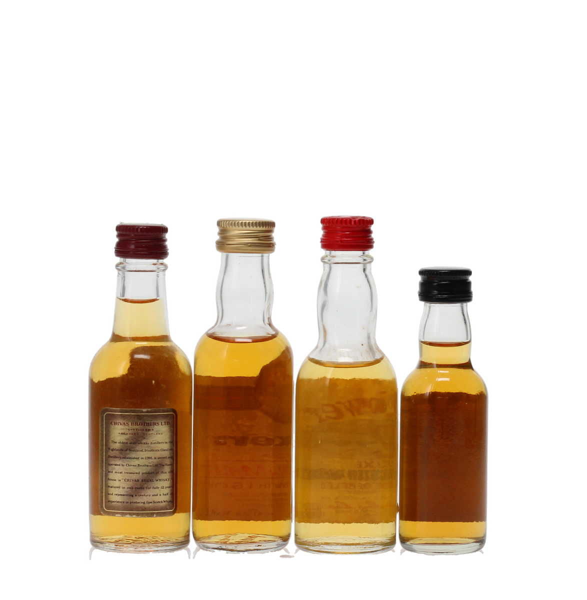 4 X 12 YEAR OLD WHISKY MINIATURES