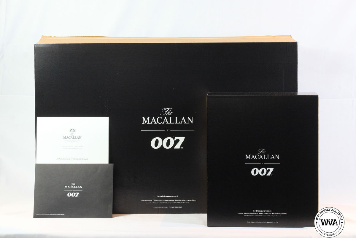 MACALLAN JAMES BOND  - DECADE I-VI & GLOBE TROTTER CASE WITH PRINTS