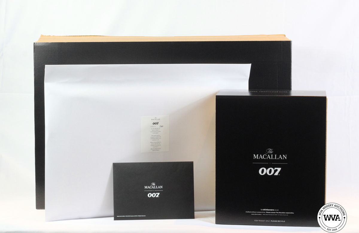 MACALLAN JAMES BOND  - DECADE I-VI & GLOBE TROTTER CASE WITH PRINTS