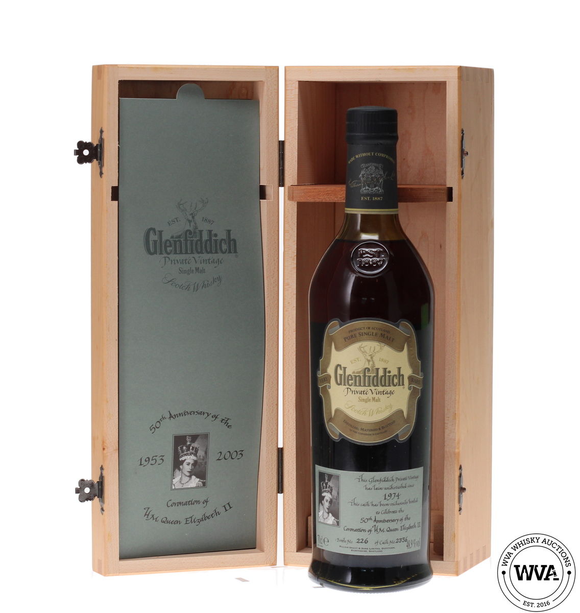 GLENFIDDICH 1974 - 50TH ANNIVERSARY OF THE QUEENS CORONATION SHERRY CASK