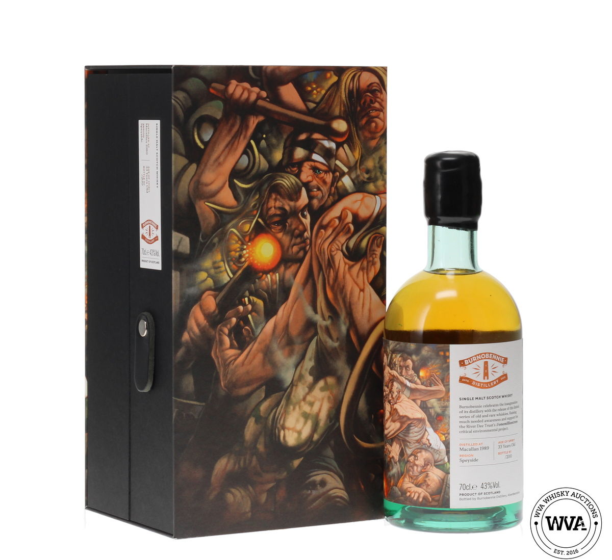 MACALLAN 33 YEAR OLD 1989 - THE WORLD IS ON FIRE NO.1 - BURNOBENNIE X PETER HOWSEN WITH SIGNED PRINT