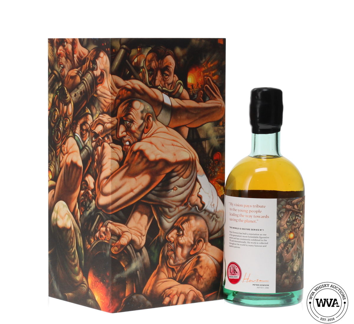 MACALLAN 33 YEAR OLD 1989 - THE WORLD IS ON FIRE NO.1 - BURNOBENNIE X PETER HOWSEN WITH SIGNED PRINT