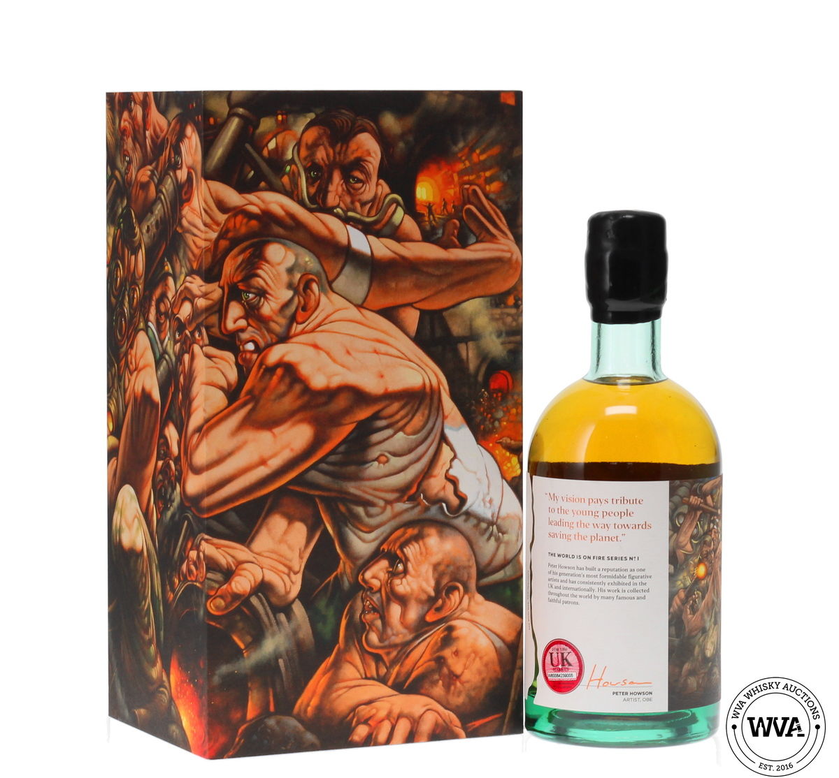 MACALLAN 33 YEAR OLD 1989 - THE WORLD IS ON FIRE NO.1 - BURNOBENNIE X PETER HOWSEN WITH SIGNED PRINT