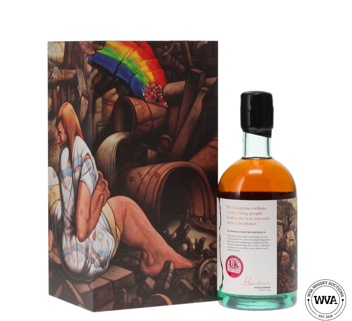 MACALLAN 33 YEAR OLD 1990 - THE WORLD IS ON FIRE SERIES NO.2 - BURNOBENNIE X PETER HOWSON WITH SIGNED PRINT