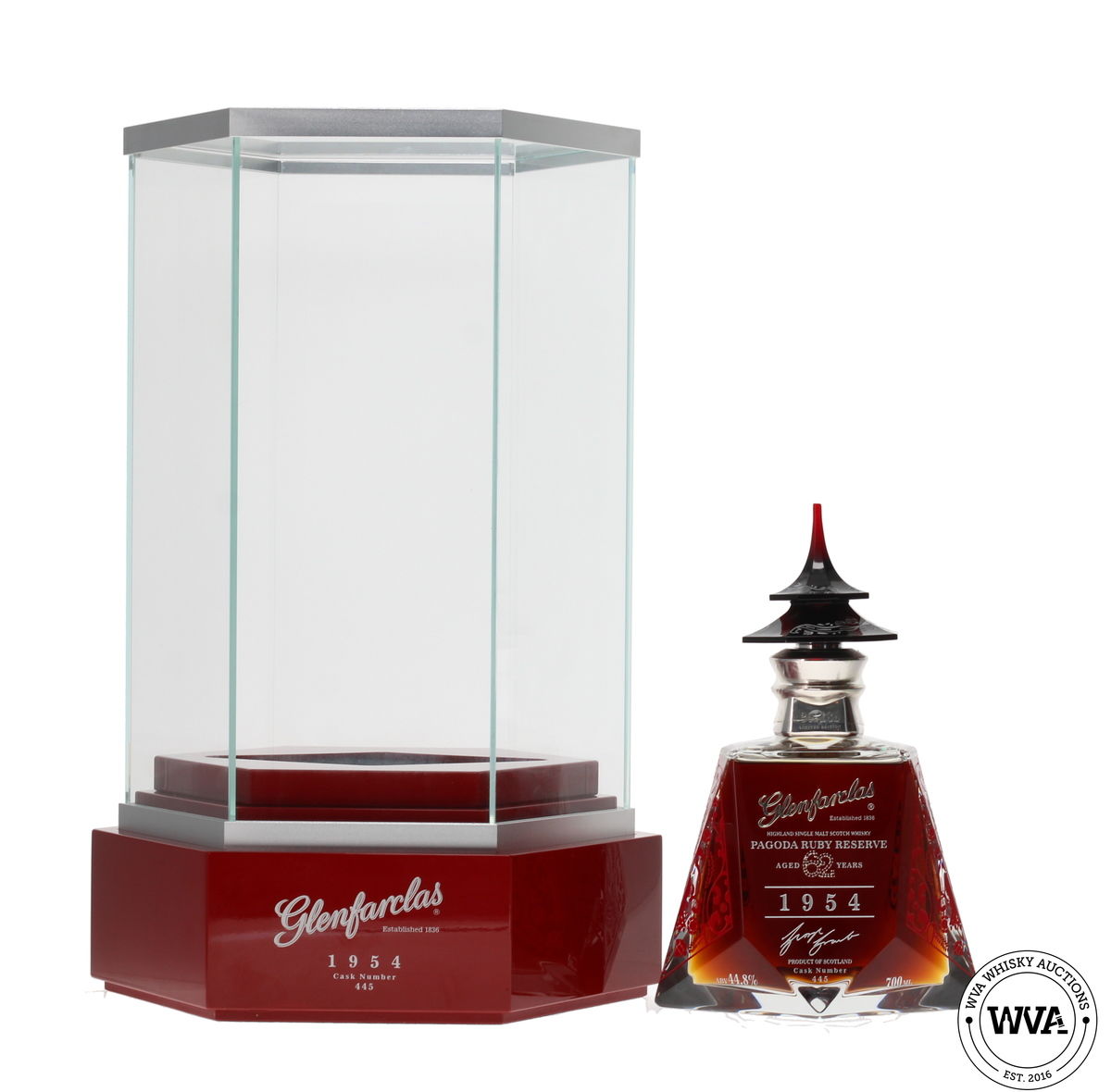 GLENFARCLAS 62 YEAR OLD 1954 #445 - PAGODA RUBY RESERVE (SILVER EDITION)